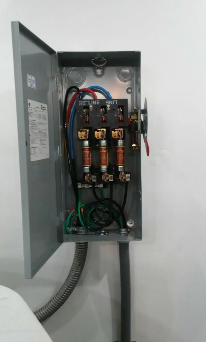 Three-phase disconnect switch installed for Electrical Wiring & Rewiring in Barrington